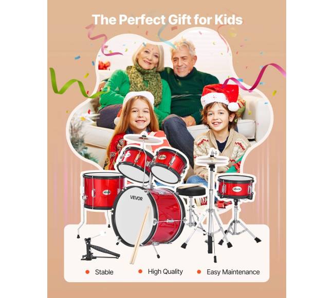 Vaikų būgnų komplektas su bosiniu būgnu 41 cm6