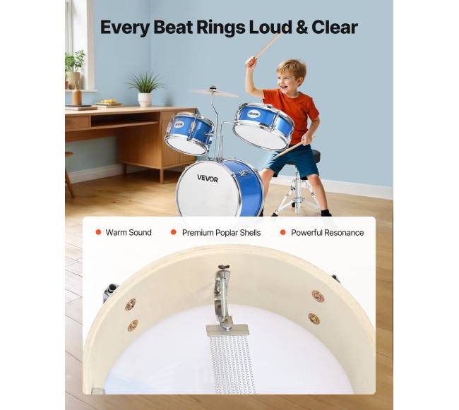 Vaikų 3 dalių būgnų rinkinys su 36 cm būgnu3