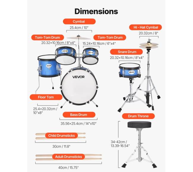 Vaikiška 5 dalių mušamųjų instrumentų rinkinys2