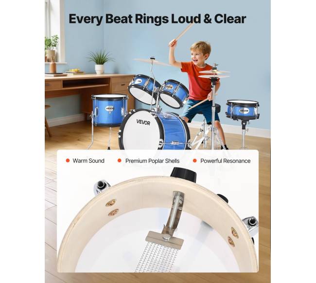 Vaikiška 5 dalių mušamųjų instrumentų rinkinys3