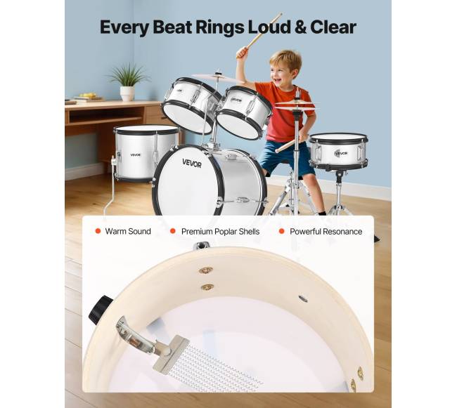 Vaikiškas 5 dalių būgnų rinkinys su 41 cm būgno3