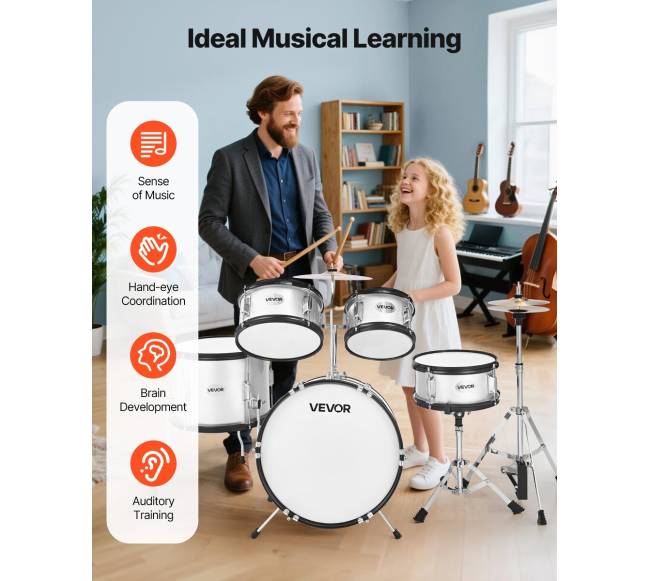 Vaikiškas 5 dalių būgnų rinkinys su 41 cm būgno4