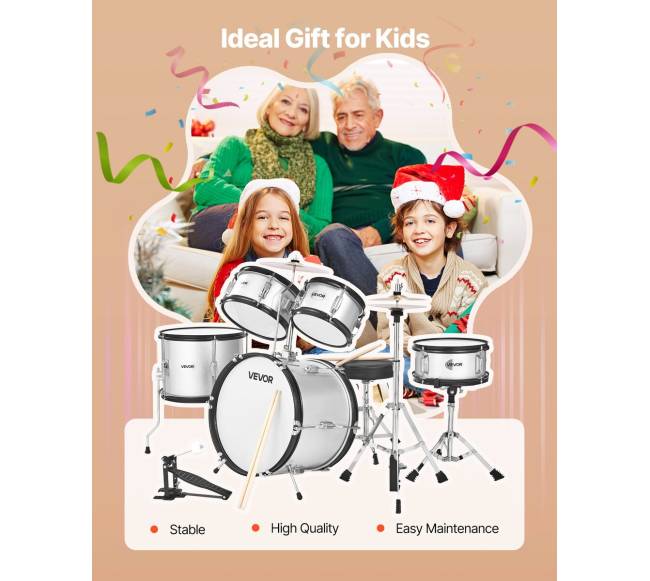 Vaikiškas 5 dalių būgnų rinkinys su 41 cm būgno6