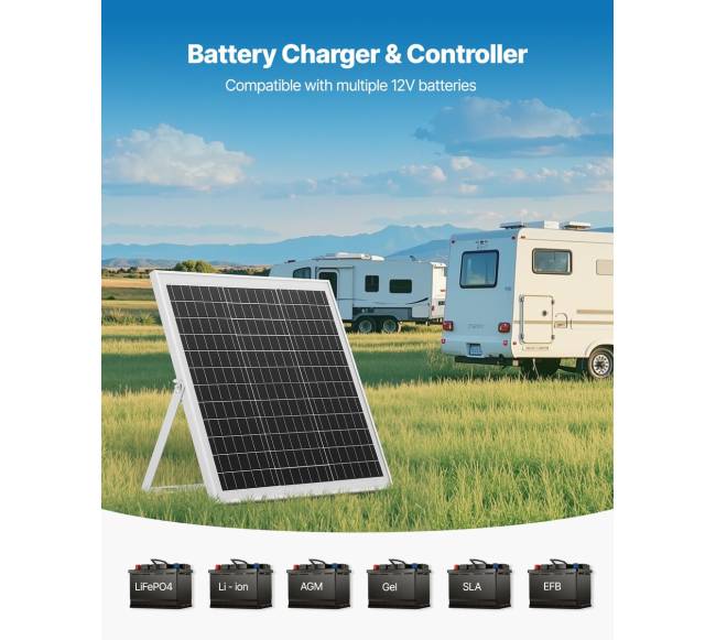 20W 12V saulės baterijų įkroviklis su laikikliu3