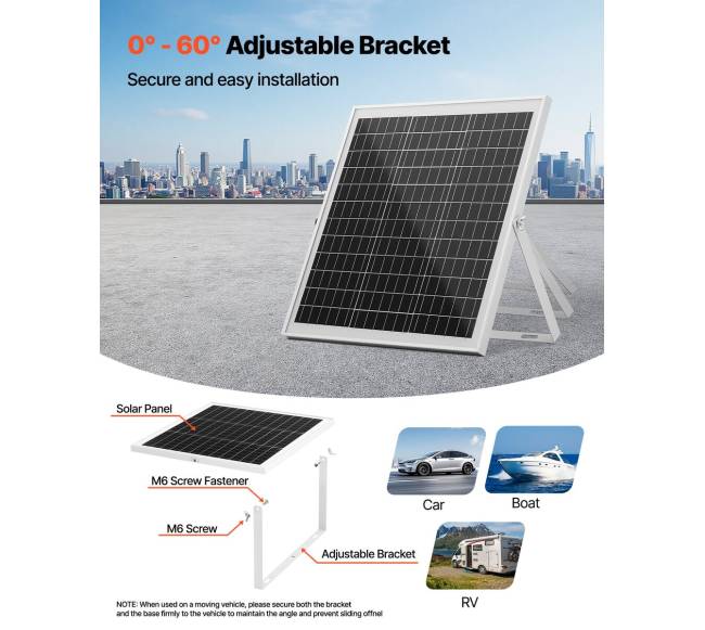 20W 12V saulės baterijų įkroviklis su laikikliu5