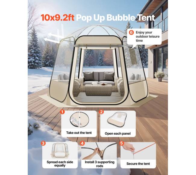 Išskleidžiamas kupolopūslių palapinė 3.05 x 2.75 m1