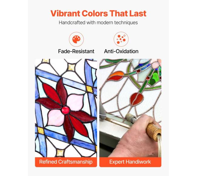 vitražo lango panelė, 731 x 433 mm, stiklinė2