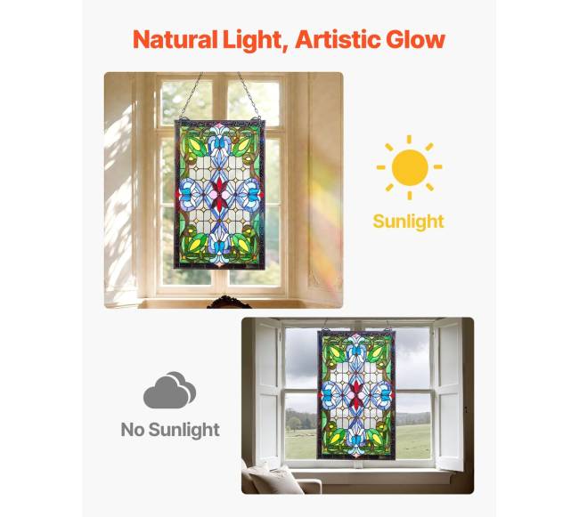 vitražo lango panelė, 731 x 433 mm, stiklinė3