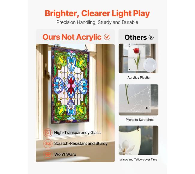 vitražo lango panelė, 731 x 433 mm, stiklinė4