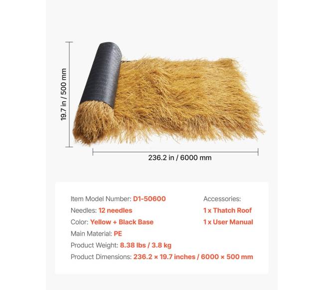 Nendrinis stogo ritinys 0.5 x 6 m6