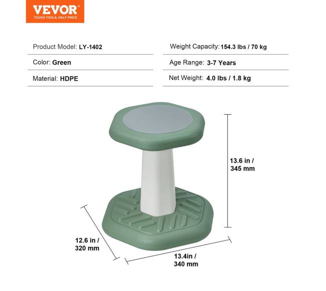 Žalia vaikų kėdė aktyviai balansavimui6