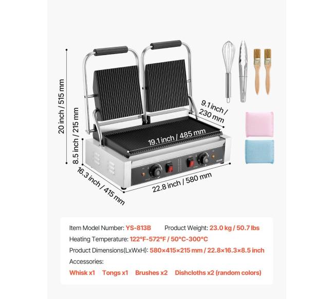 Komercinis panini grilio presas su lėkšte6