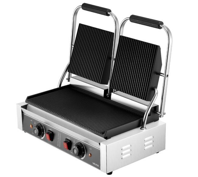 Komercinis panini grilio presas su lėkšte10