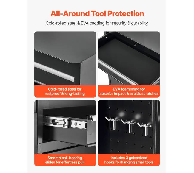 Riedantis įrankių vežimėlis, 2 viename, 5 stalčiai3