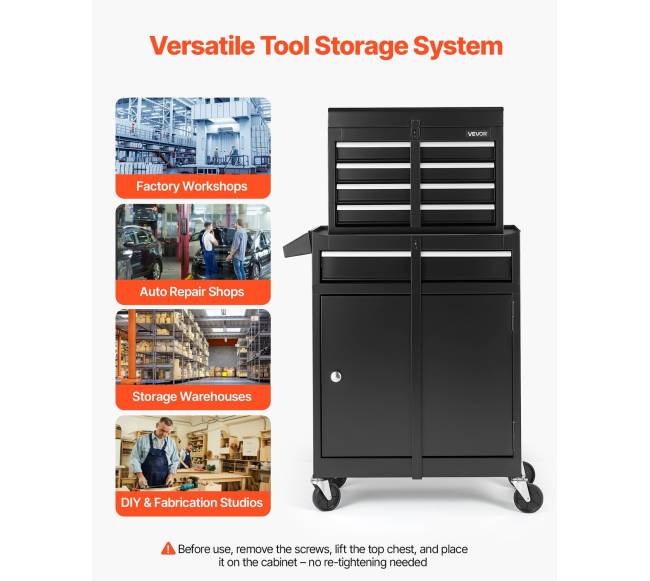 Riedantis įrankių vežimėlis, 2 viename, 5 stalčiai5