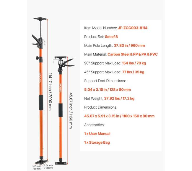 Telekopinis atraminis stulpas spintoms 8 vnt.6