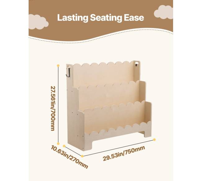 Montessori trijų lygių vaikų lentyna1