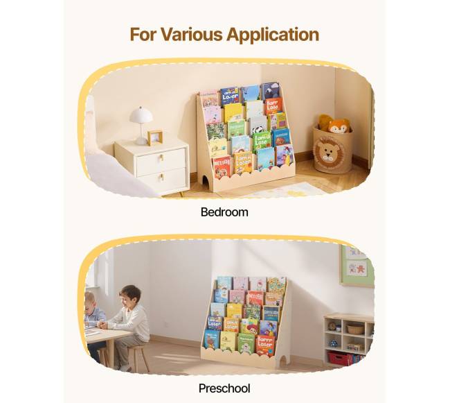 Vaikiška montessori knygų lentyna, 5 aukštų6