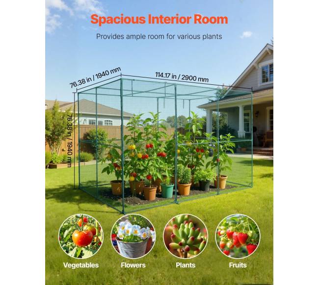 augalo apsauga 2,9 x 1,94 x 1,94 m augalų tentas su užsegama durimis1