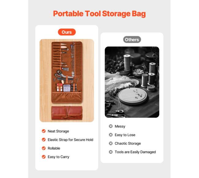 72 dalių įrankių komplektas odos darbams5