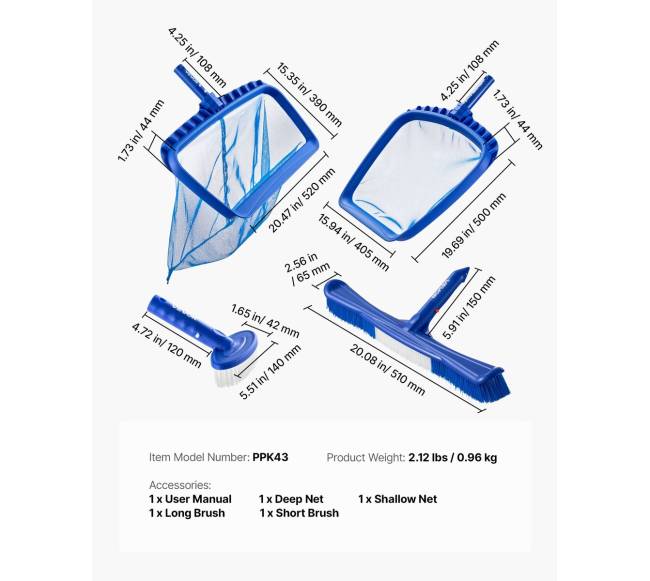 Baseino valymo rinkinys su 2 šepečiais ir tinklais6