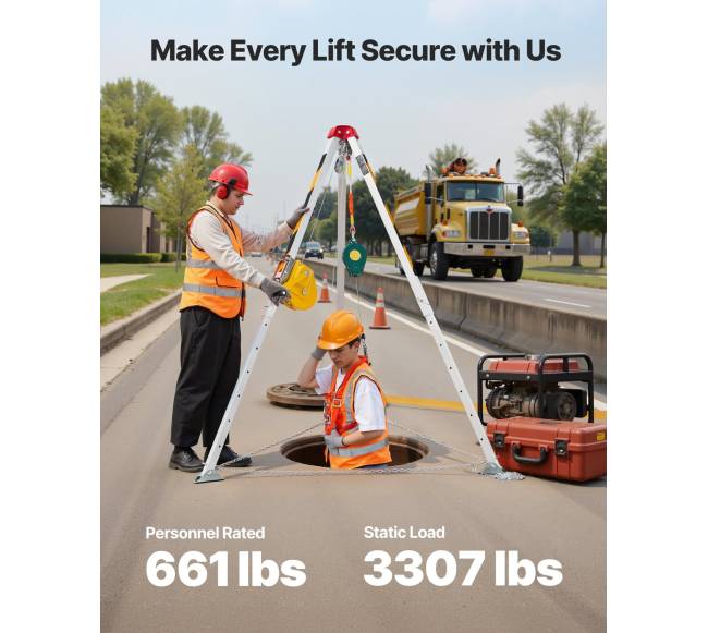 Uždaroje erdvėje naudojamas trikojo keltuvas1