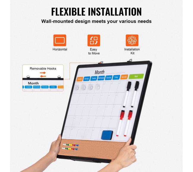 24x18 cm mėnesio kalendoriaus lentelė su kamštine lenta4