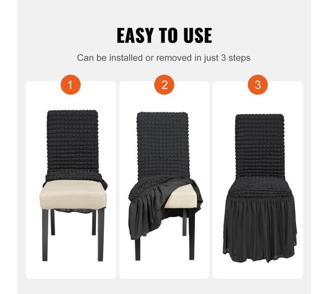 4 dalių universalūs juodi kėdžių užvalkalai4