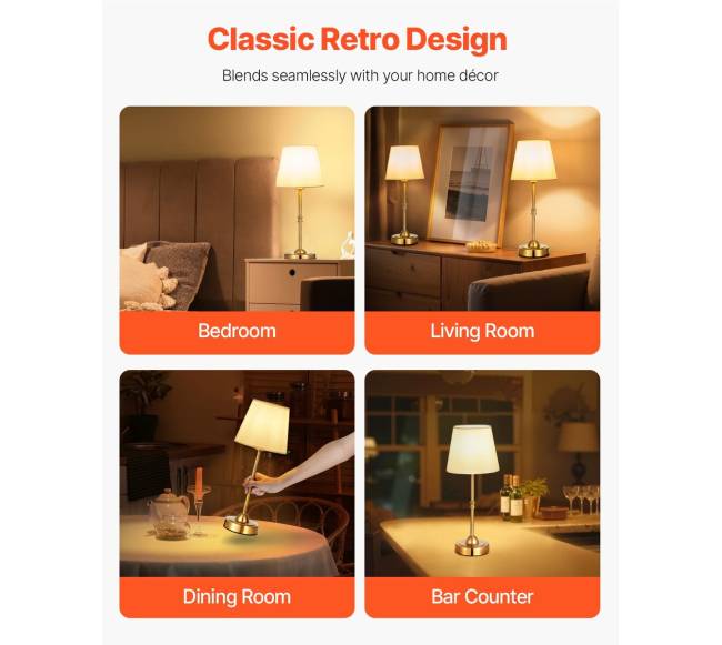 Belaidė stalinė lempa 2 vnt. įkraunama5