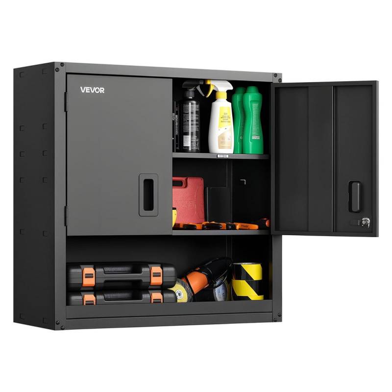 Metalinė sieninė spintelė su reguliuojamomis lentynomis0