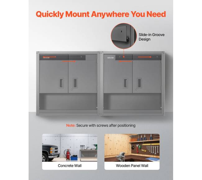 Metalinė sieninė spintelė su reguliuojamomis lentynomis2