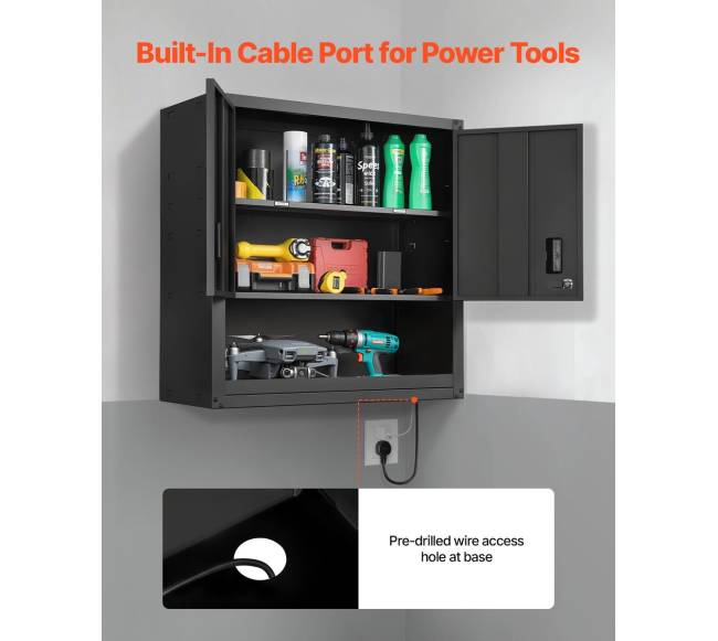 Metalinė sieninė spintelė su reguliuojamomis lentynomis4