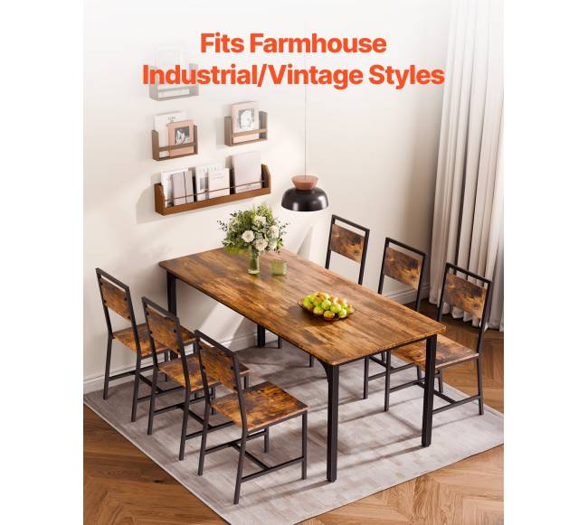 Valgomojo kėdės, 6 vnt., su metaliniu rėmu5