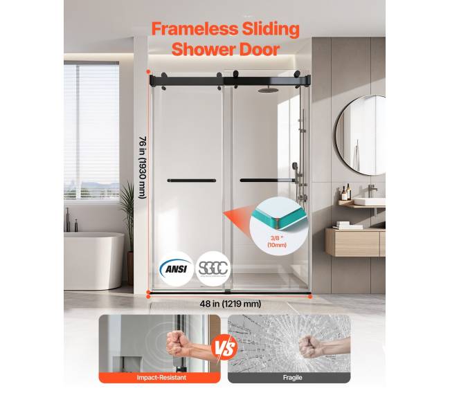 Berėmis dušo durys, 1219 mm x 1930 mm1