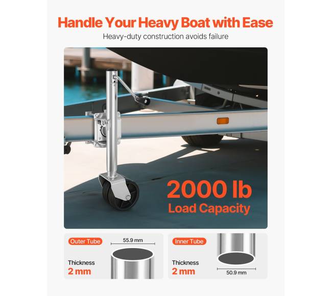 Priekabos kėliklis su ratukais, 907 kg apkrovos1