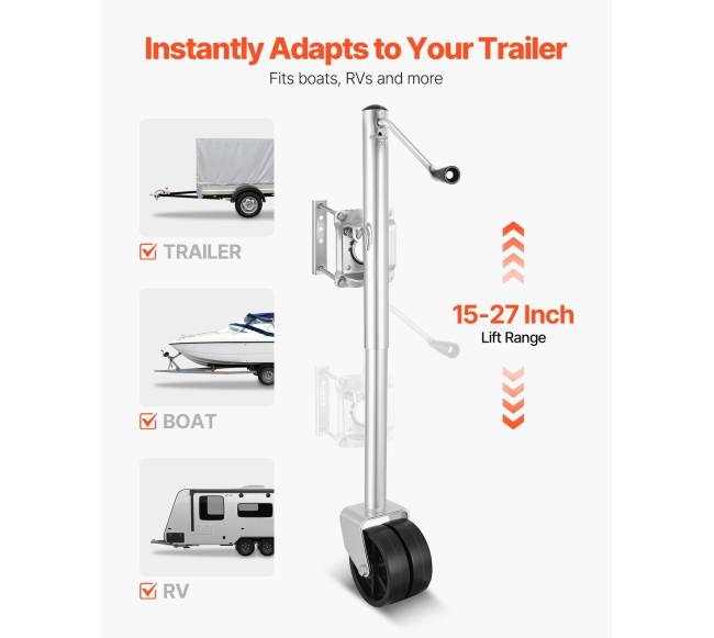 Priekabos kėliklis su ratukais, 907 kg apkrovos2