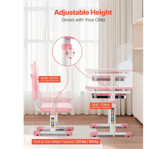 Reguliuojamas vaikų stalo ir kėdės komplektas1