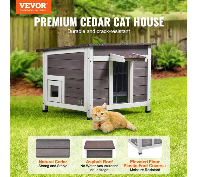 Lauko katės namelis su atveriamu stogu1