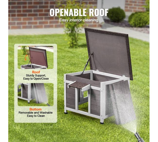 Lauko katės namelis su atveriamu stogu3