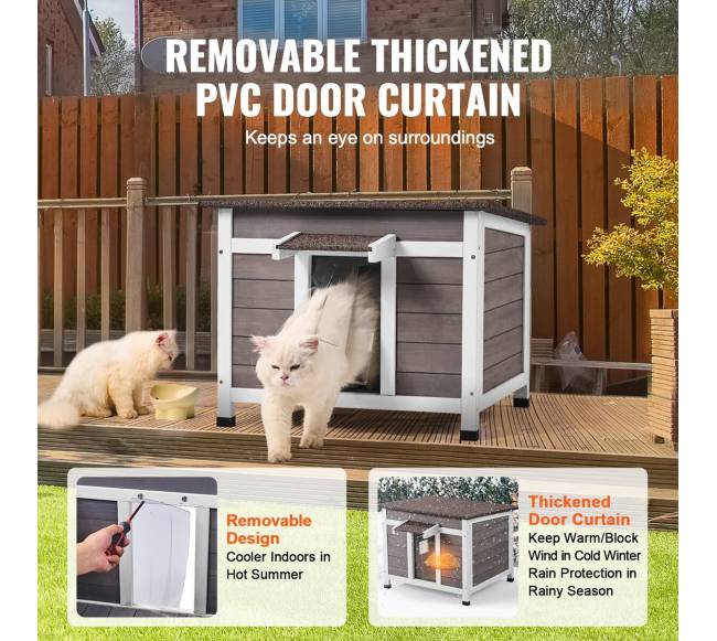 Lauko katės namelis su atveriamu stogu4