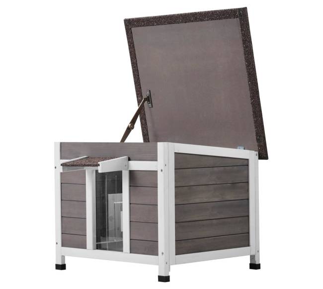 Lauko katės namelis su atveriamu stogu10