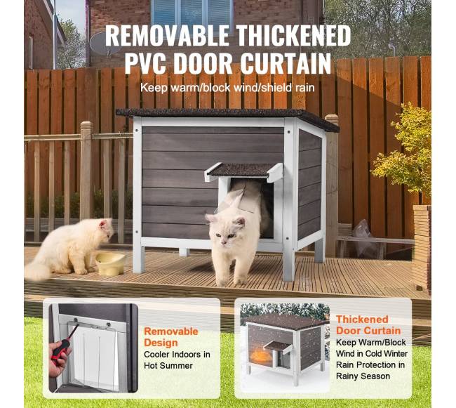 lauko katės medinis namelis su stogu4