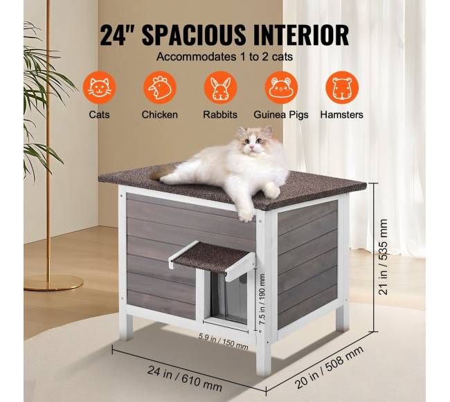 lauko katės medinis namelis su stogu5