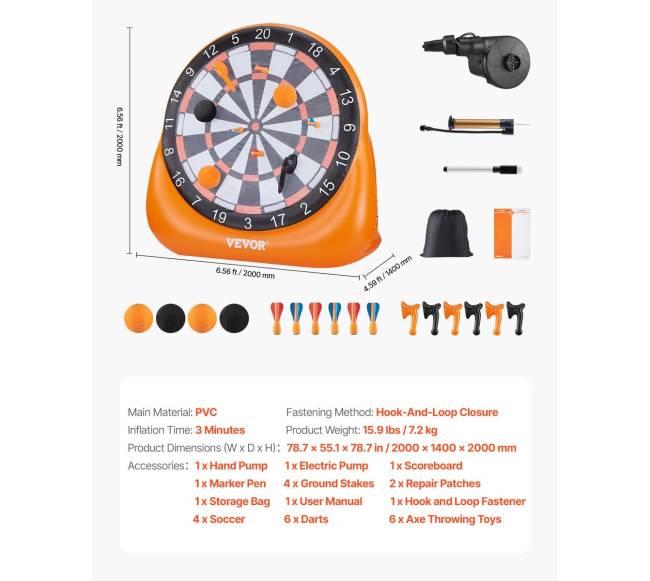 Pripučiamas futbolo smiginio taikinys su kamuoliais6