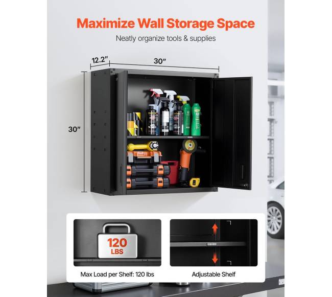 Plieninė sieninė spintelė su spyna ir lentyna1