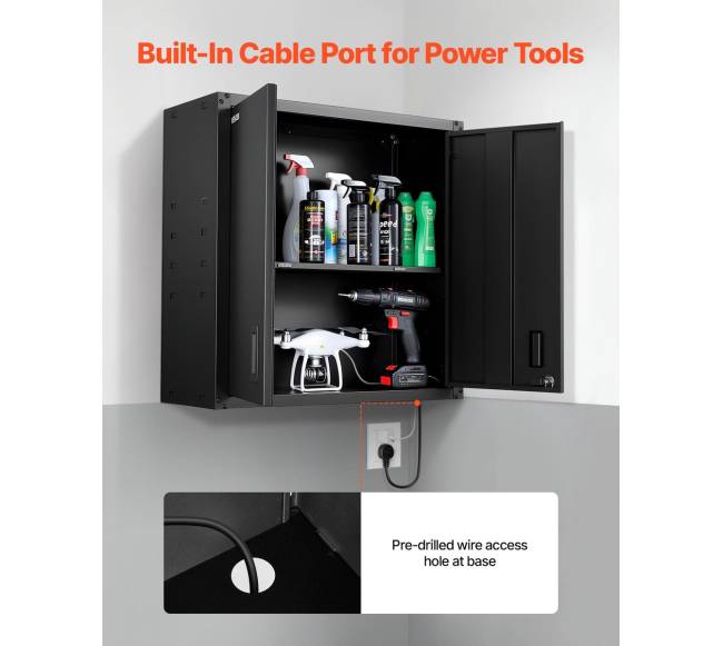 Plieninė sieninė spintelė su spyna ir lentyna4