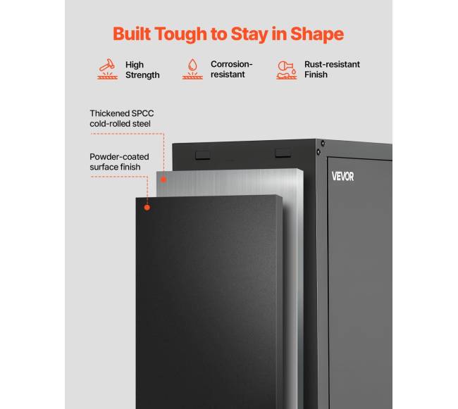 Plieninė sieninė spintelė su spyna ir lentyna5