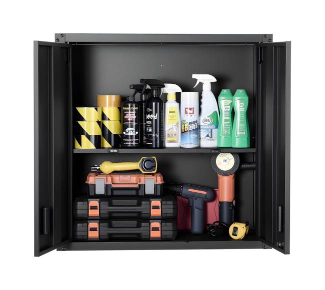 Plieninė sieninė spintelė su spyna ir lentyna8