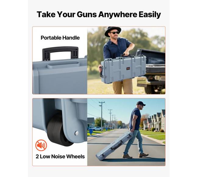 Tvirtas šautuvo dėklas su ratukais ir užraktais6