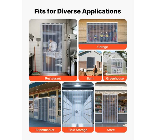 Skaidrios PVC juostinės durys 2,1 x 0,9 m2